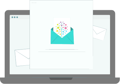 Subscription graphic - laptop with mail